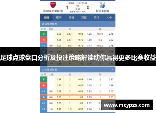 足球点球盘口分析及投注策略解读助你赢得更多比赛收益